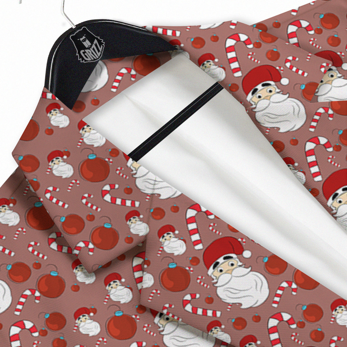 Santa Claus Hat And Candy Print Pattern Men's Sport Coat-grizzshop
