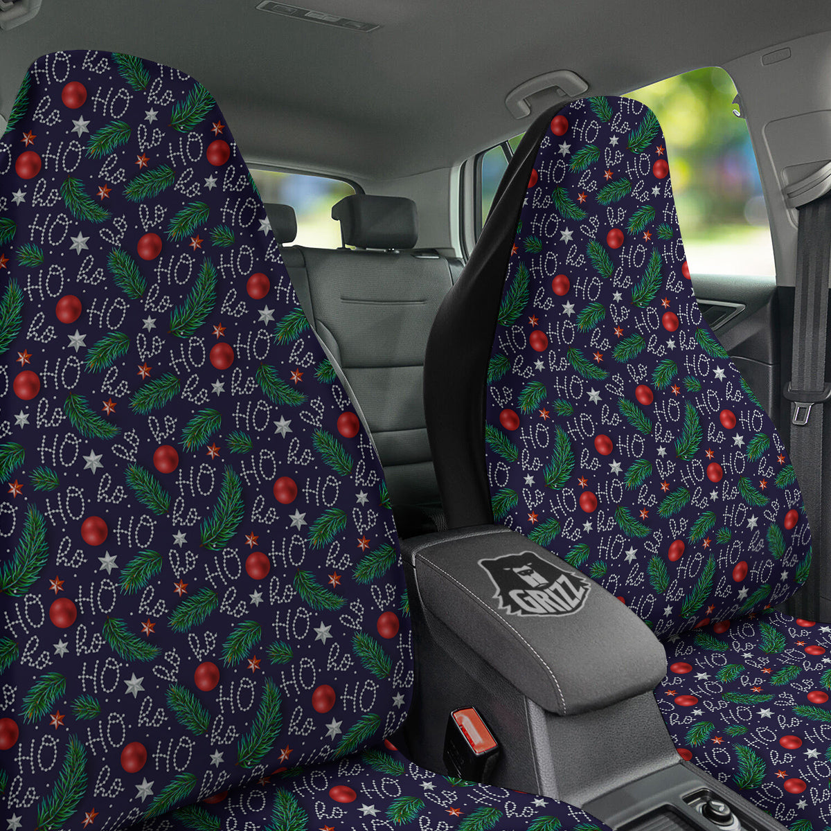 Santa Claus Laugh Christmas Hohoho Print Car Seat Covers-grizzshop