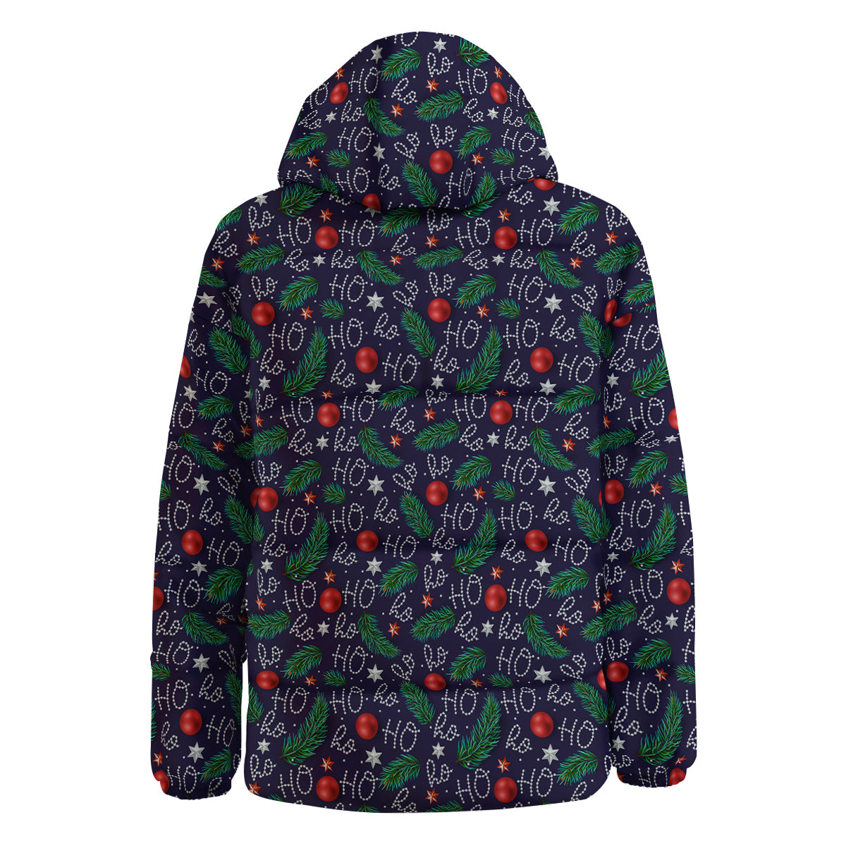 Santa Claus Laugh Christmas Hohoho Print Down Jacket-grizzshop