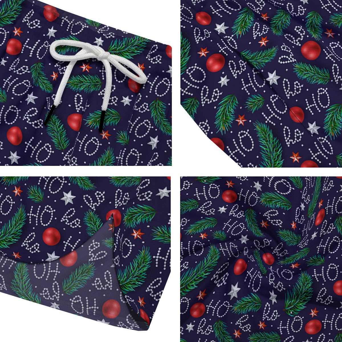 Santa Claus Laugh Christmas Hohoho Print Men's Running Shorts-grizzshop