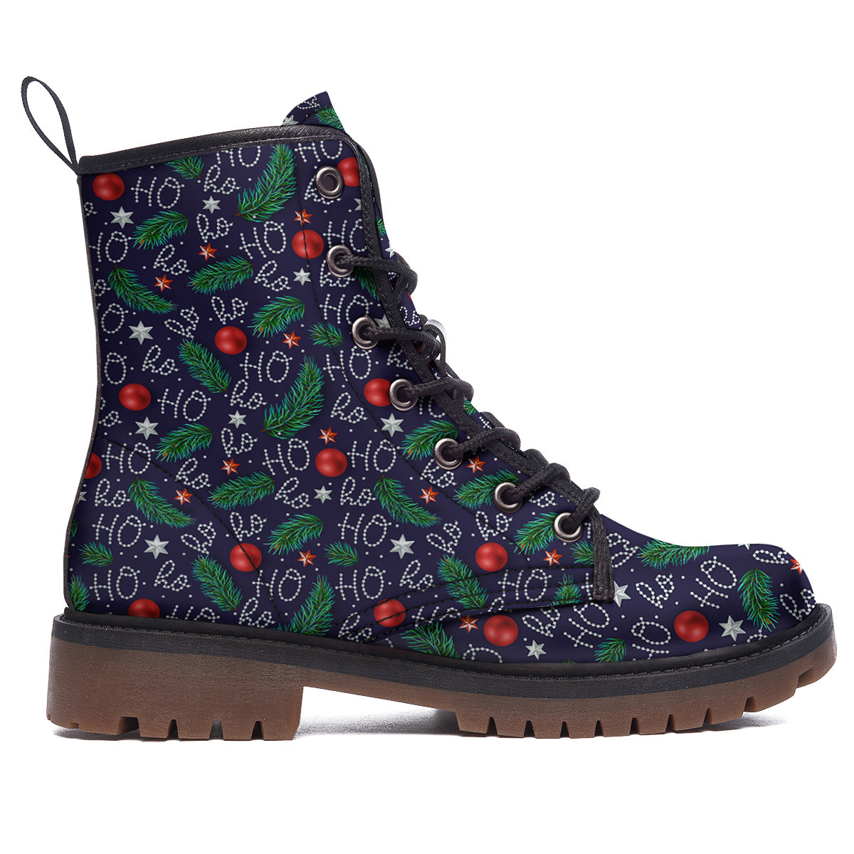 Santa Claus Laugh Christmas Hohoho Print Work Boots-grizzshop