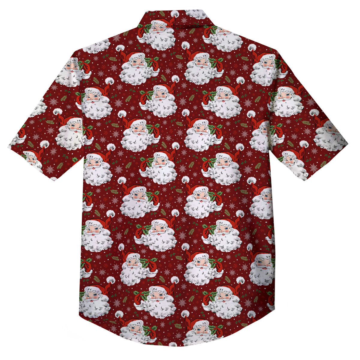 Santa Claus Xmas Print Pattern Button Up Shirt-grizzshop