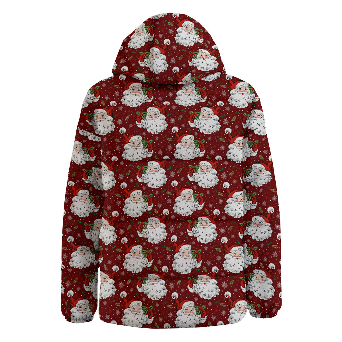 Santa Claus Xmas Print Pattern Down Jacket-grizzshop