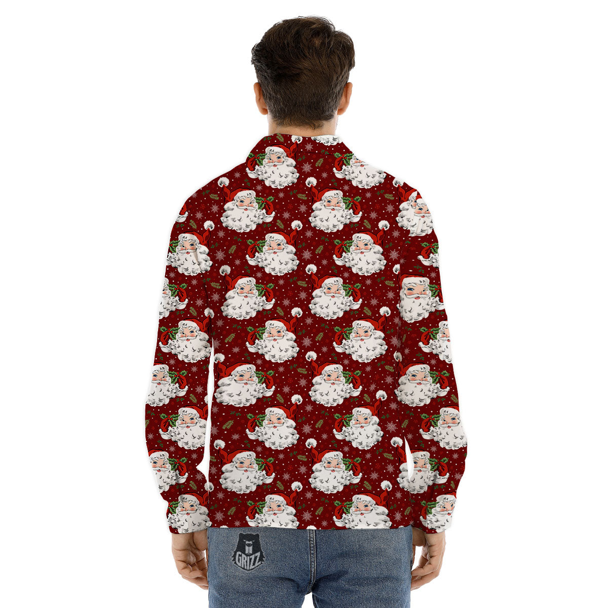 Santa Claus Xmas Print Pattern Men's Dress Shirts-grizzshop