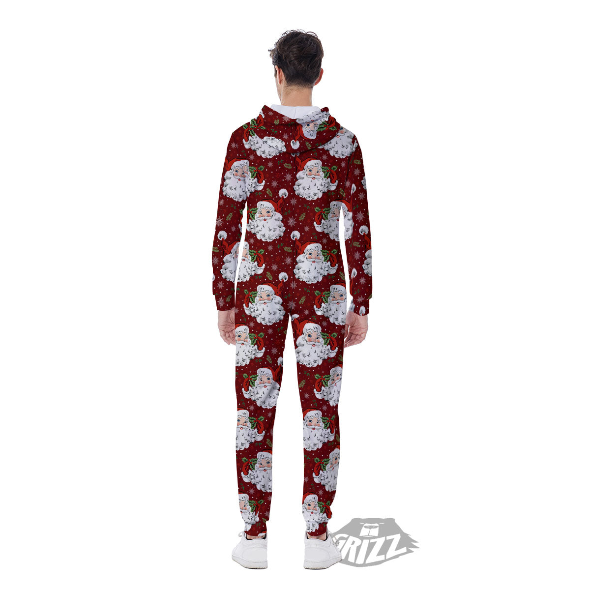 Santa Claus Xmas Print Pattern Men's Jumpsuit-grizzshop