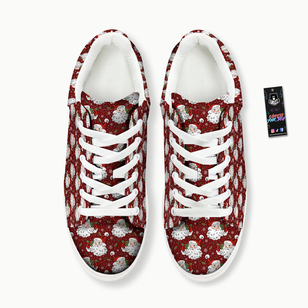 Santa Claus Xmas Print Pattern Platform Shoes-grizzshop