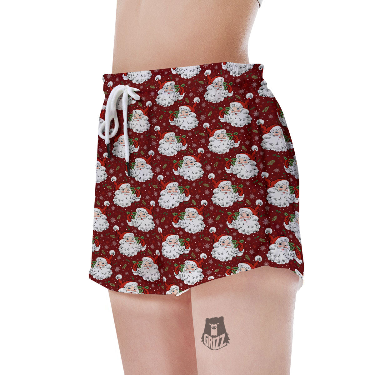 Santa Claus Xmas Print Pattern Women's Shorts-grizzshop