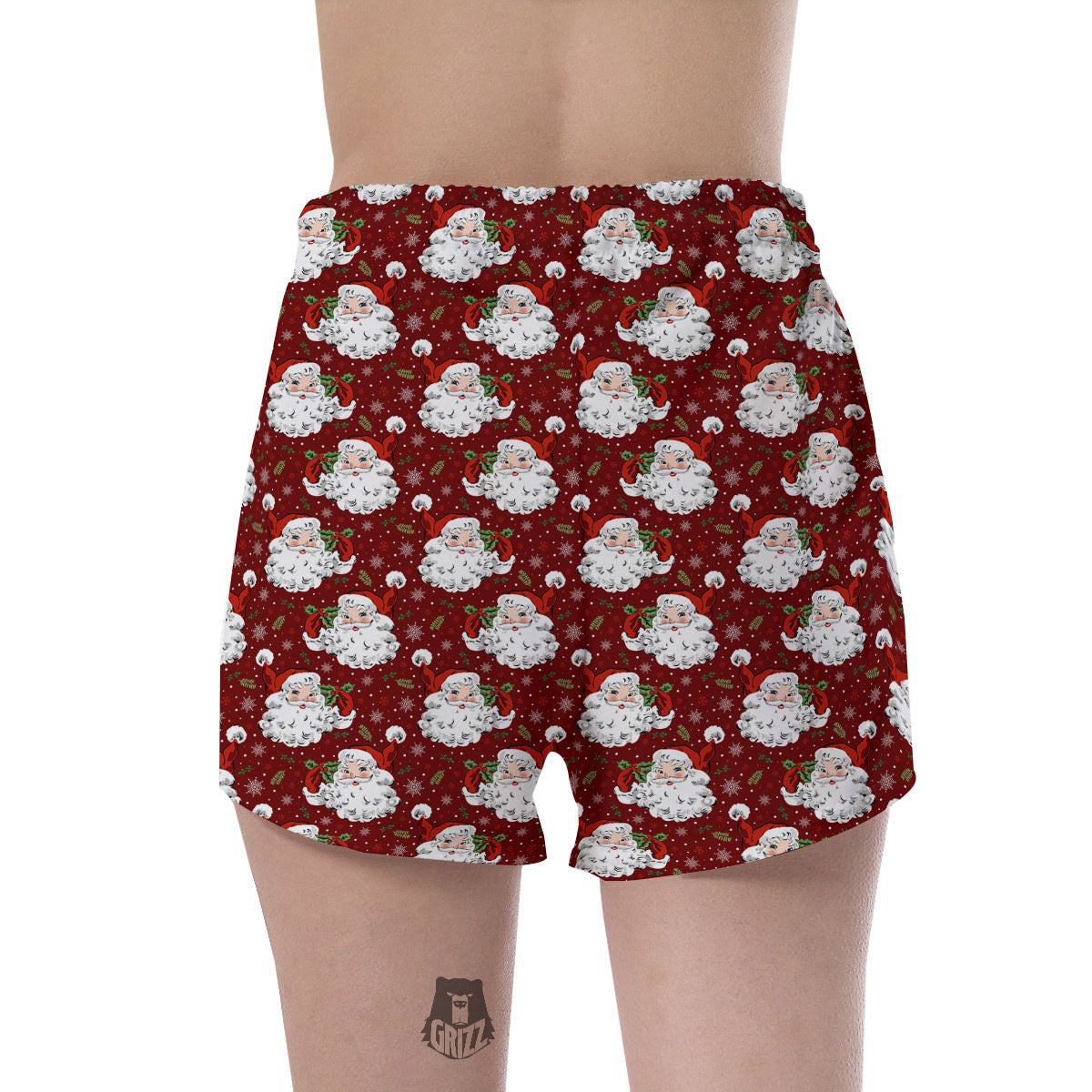 Santa Claus Xmas Print Pattern Women's Shorts-grizzshop