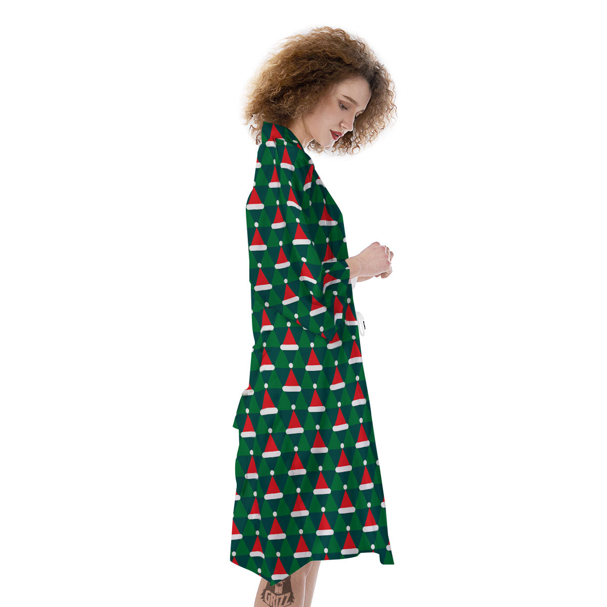 Santa Hats Christmas Print Pattern Kimono-grizzshop