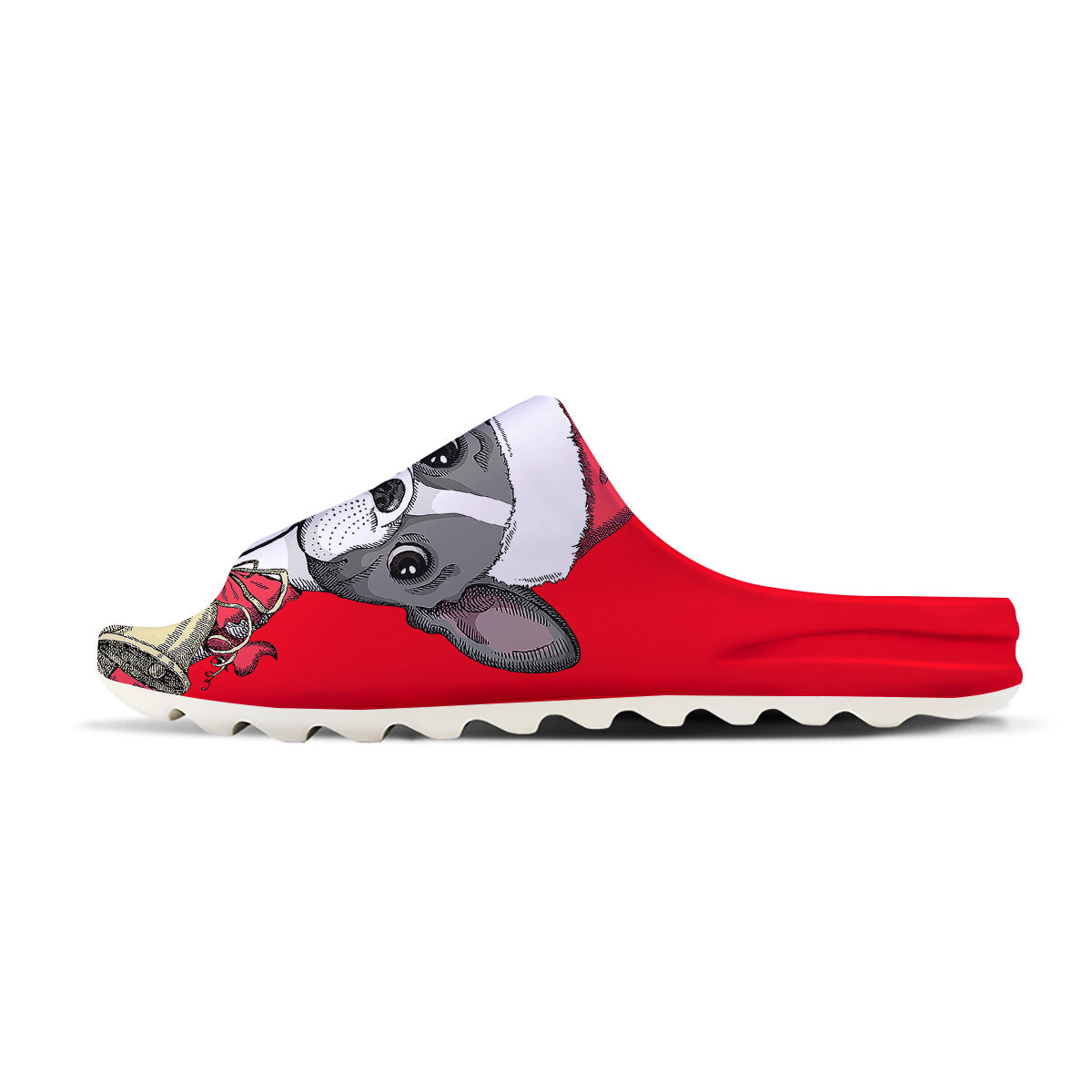 Santa Christmas French Bulldog Print Sandals-grizzshop