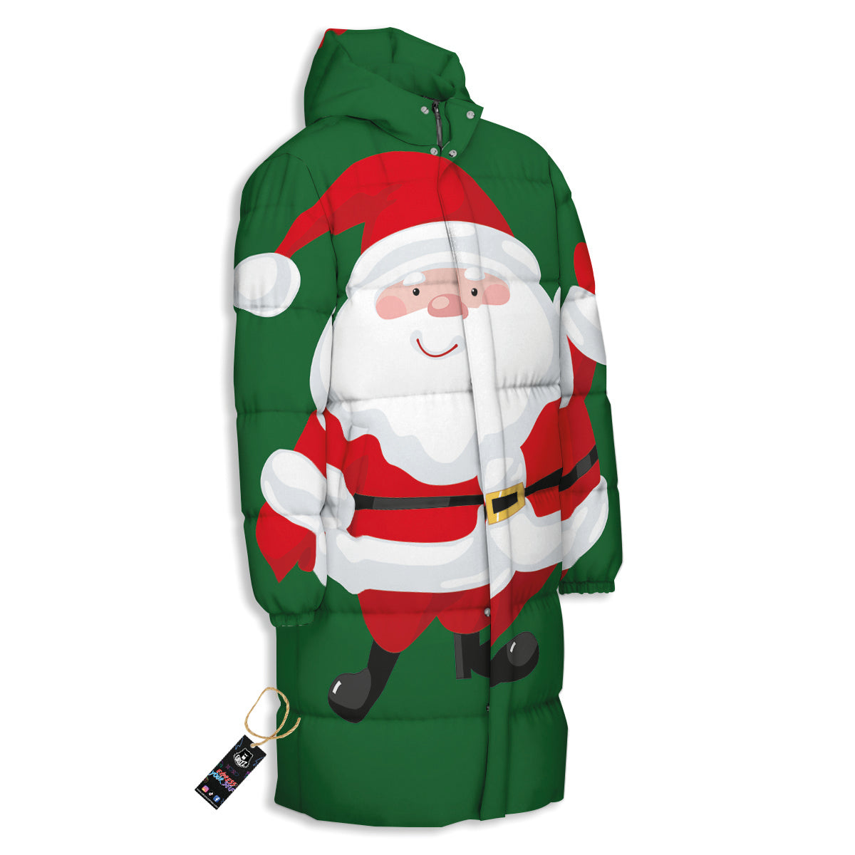 Santa Claus Cartoon Print Long Down Jacket