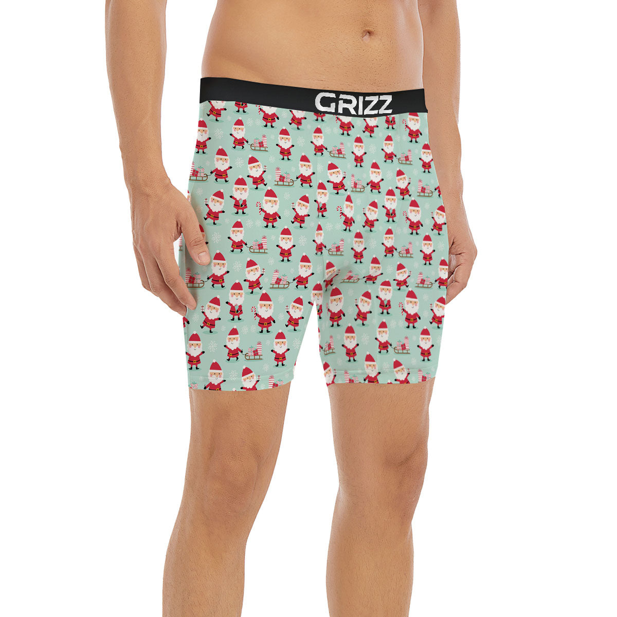 Santa Claus Cartoon Print Pattern Boxer Briefs