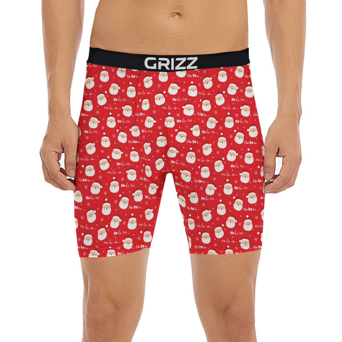 Santa Claus Christmas Print Pattern Boxer Briefs