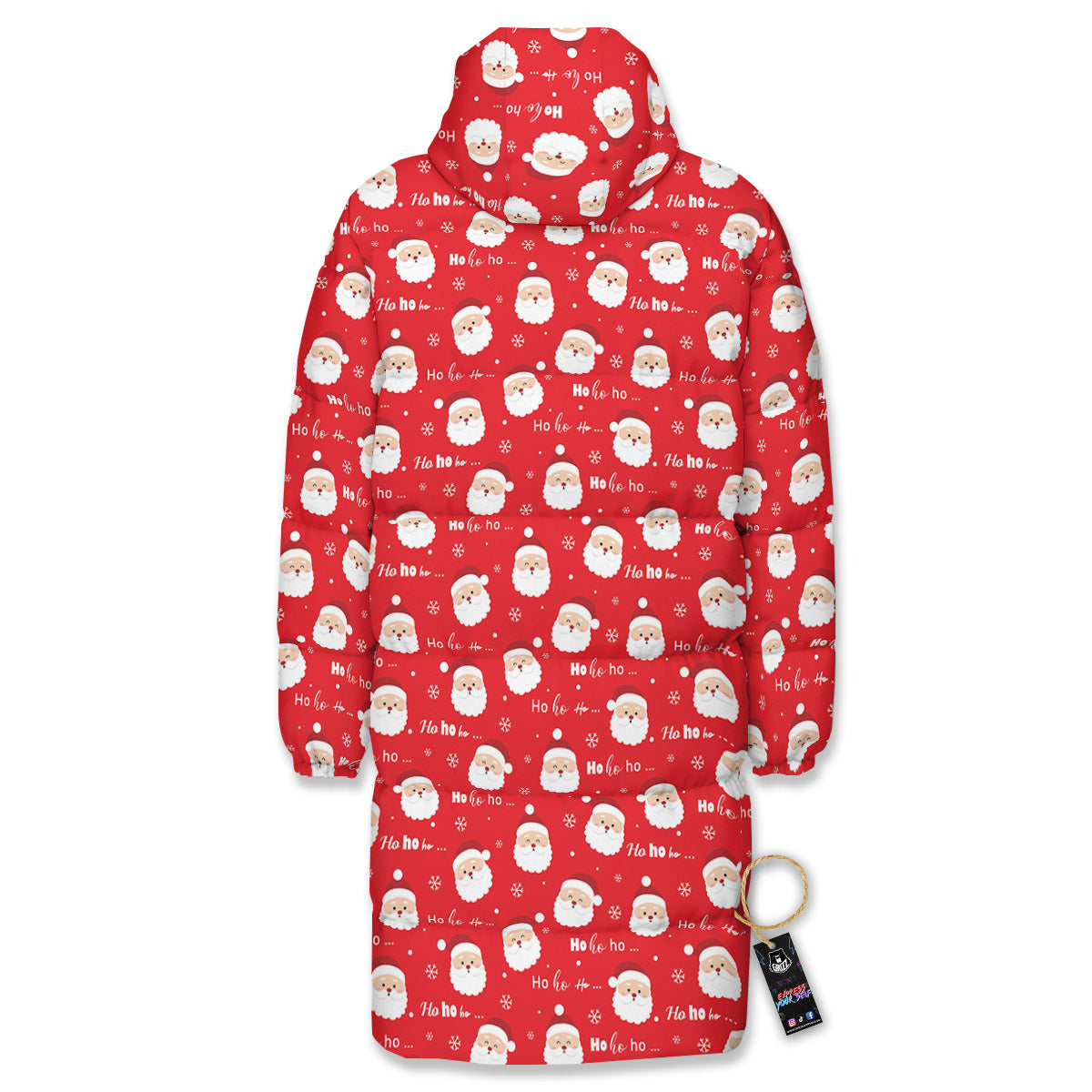 Santa Claus Christmas Print Pattern Long Down Jacket