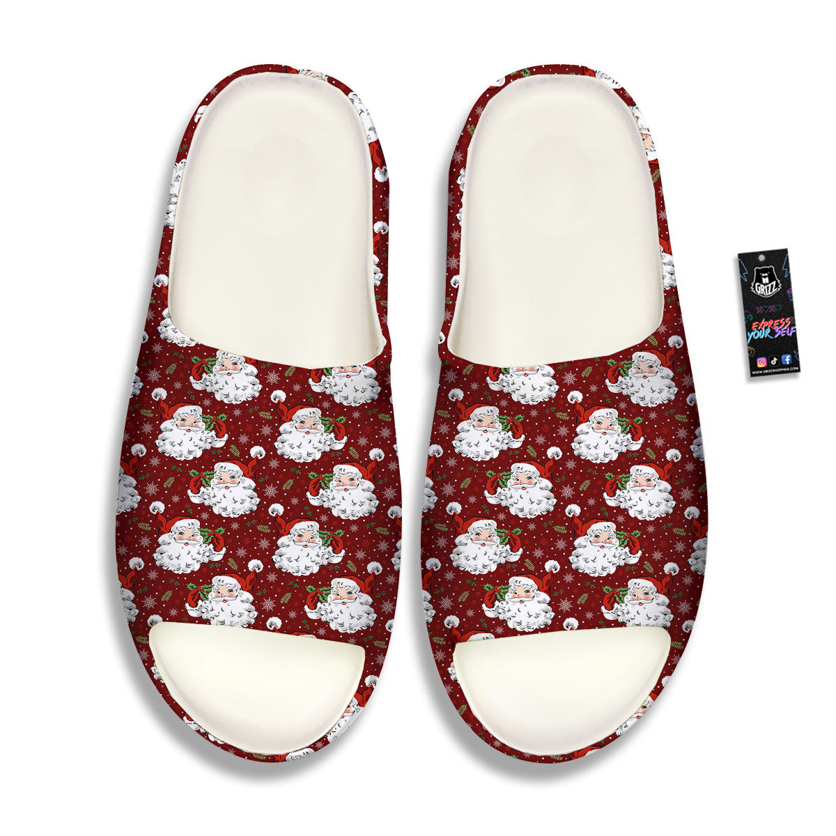 Santa Claus Xmas Print Pattern Sandals-grizzshop