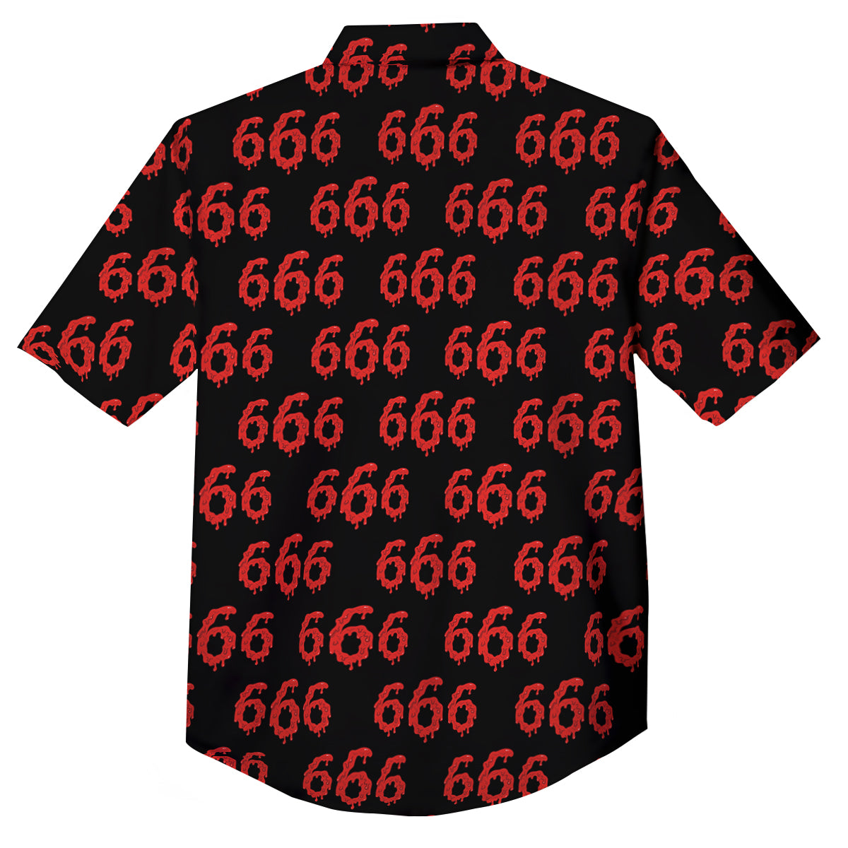 Satan 666 Print Pattern Button Up Shirt-grizzshop
