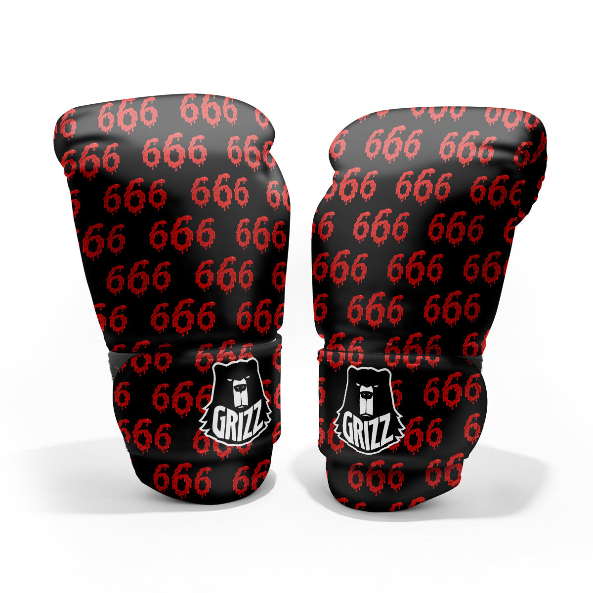 Satan 666 Print Pattern Sparring Gloves-grizzshop