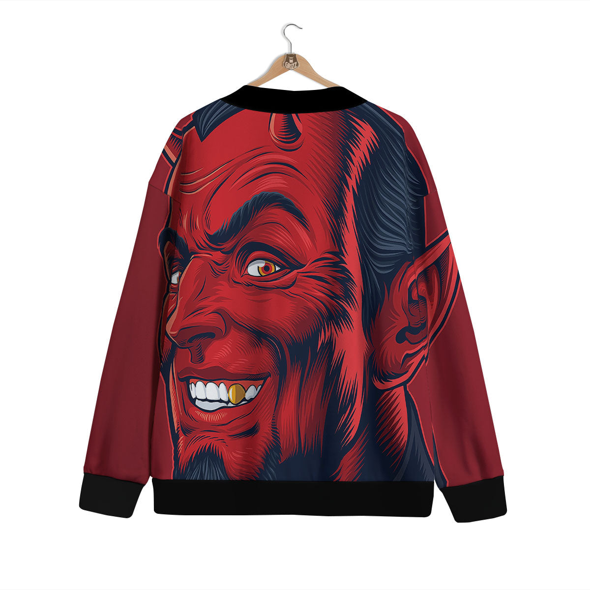 Satan Red Devil Print Cardigan-grizzshop