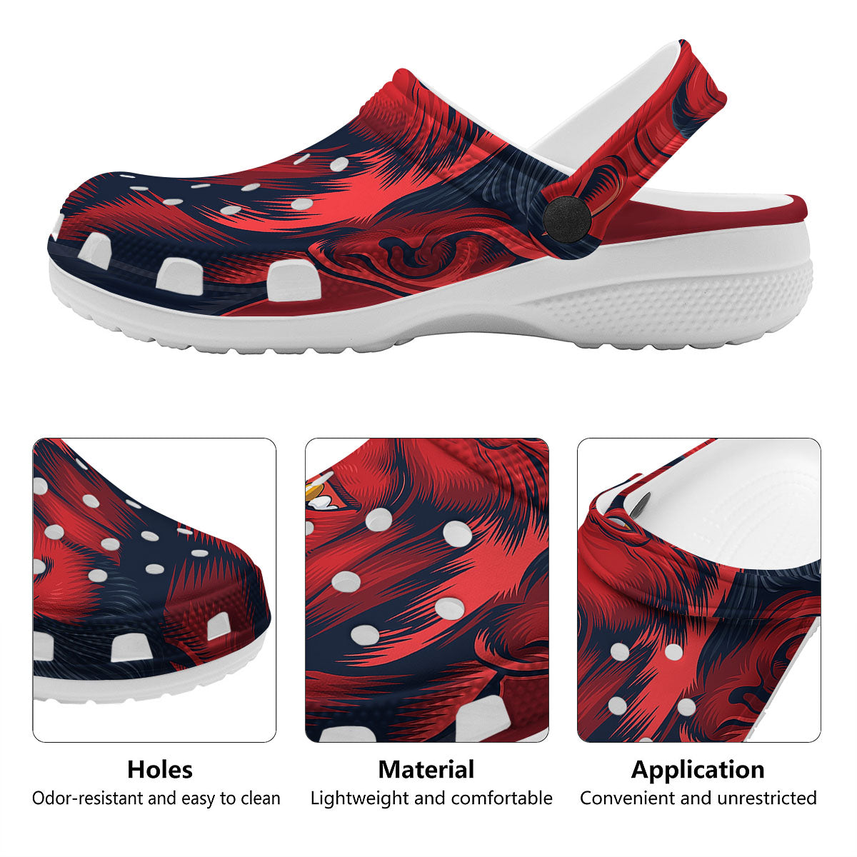 Satan Red Devil Print Clog-grizzshop