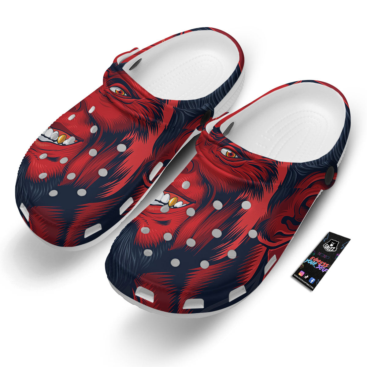 Satan Red Devil Print Clog-grizzshop
