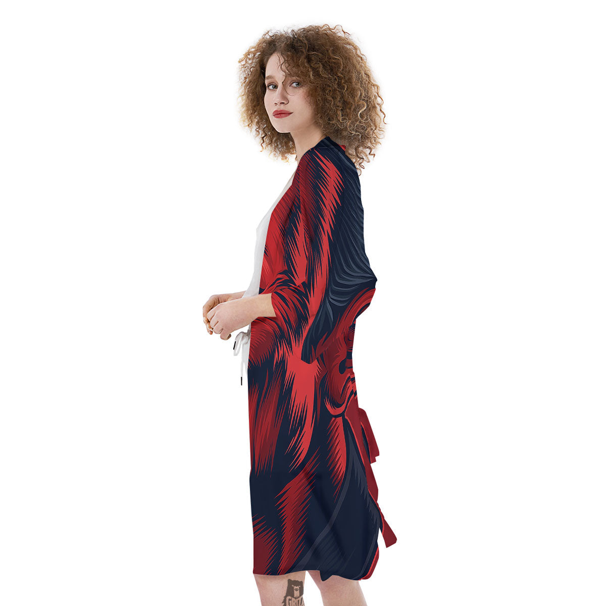 Satan Red Devil Print Kimono-grizzshop