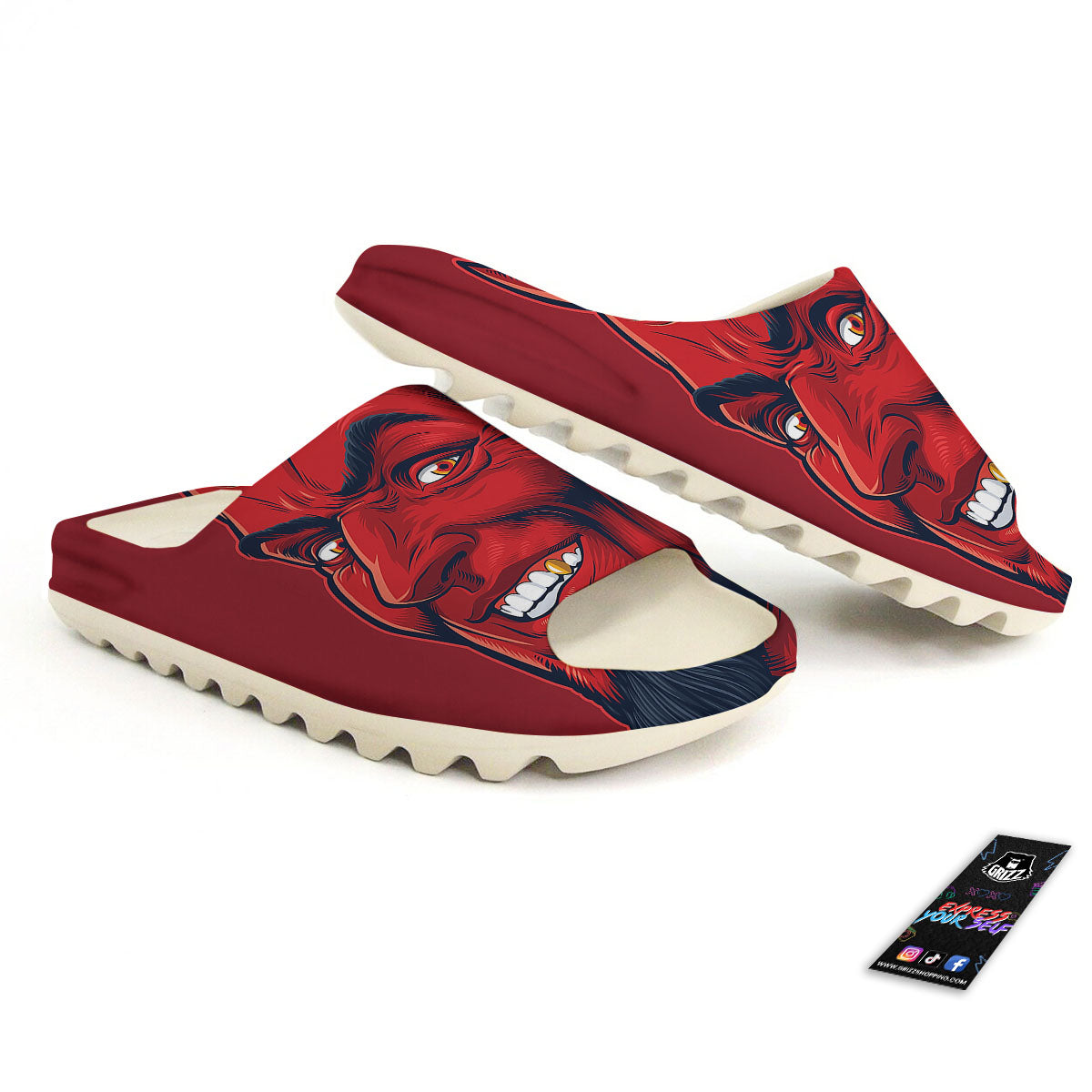 Satan Red Devil Print Sandals-grizzshop