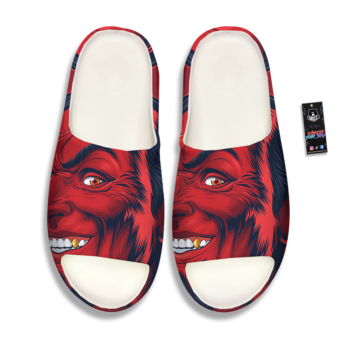 Satan Red Devil Print Sandals-grizzshop