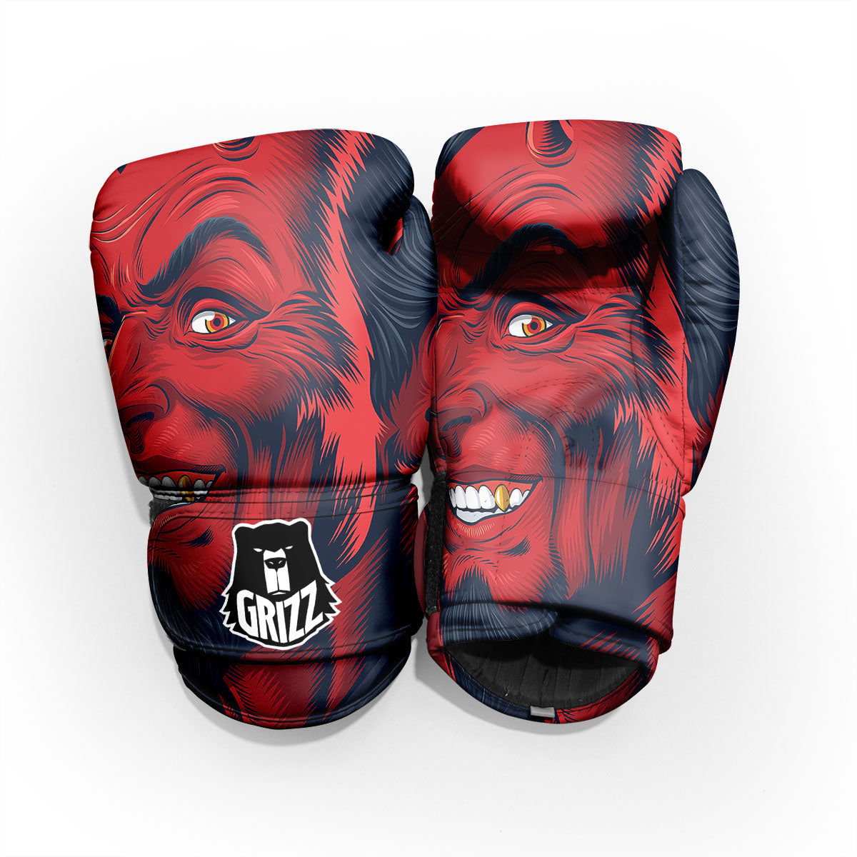 Satan Red Devil Print Sparring Gloves-grizzshop