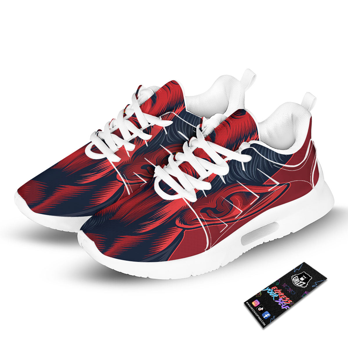 Satan Red Devil Print Tennis Shoes-grizzshop