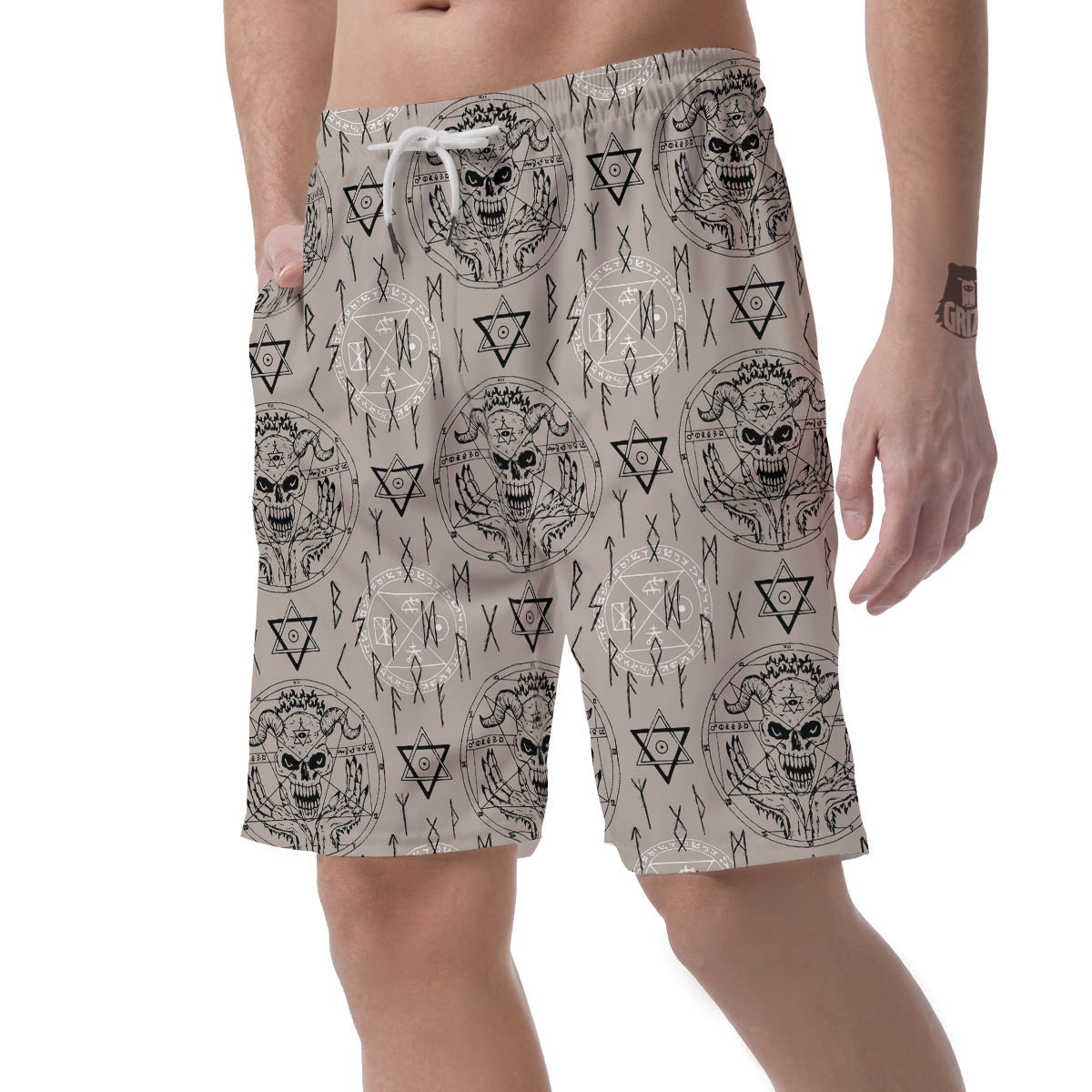 Satanic Devil Gothic Witch Men's Shorts-grizzshop
