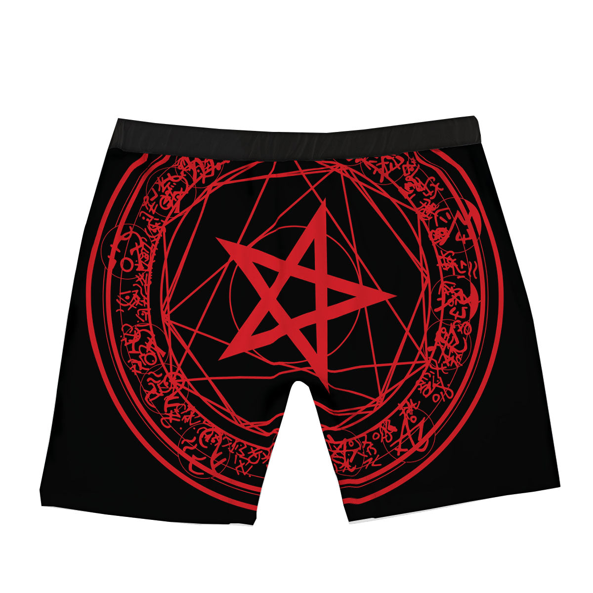 Satanic Pentagram Red And Black Print Boxer Briefs-grizzshop
