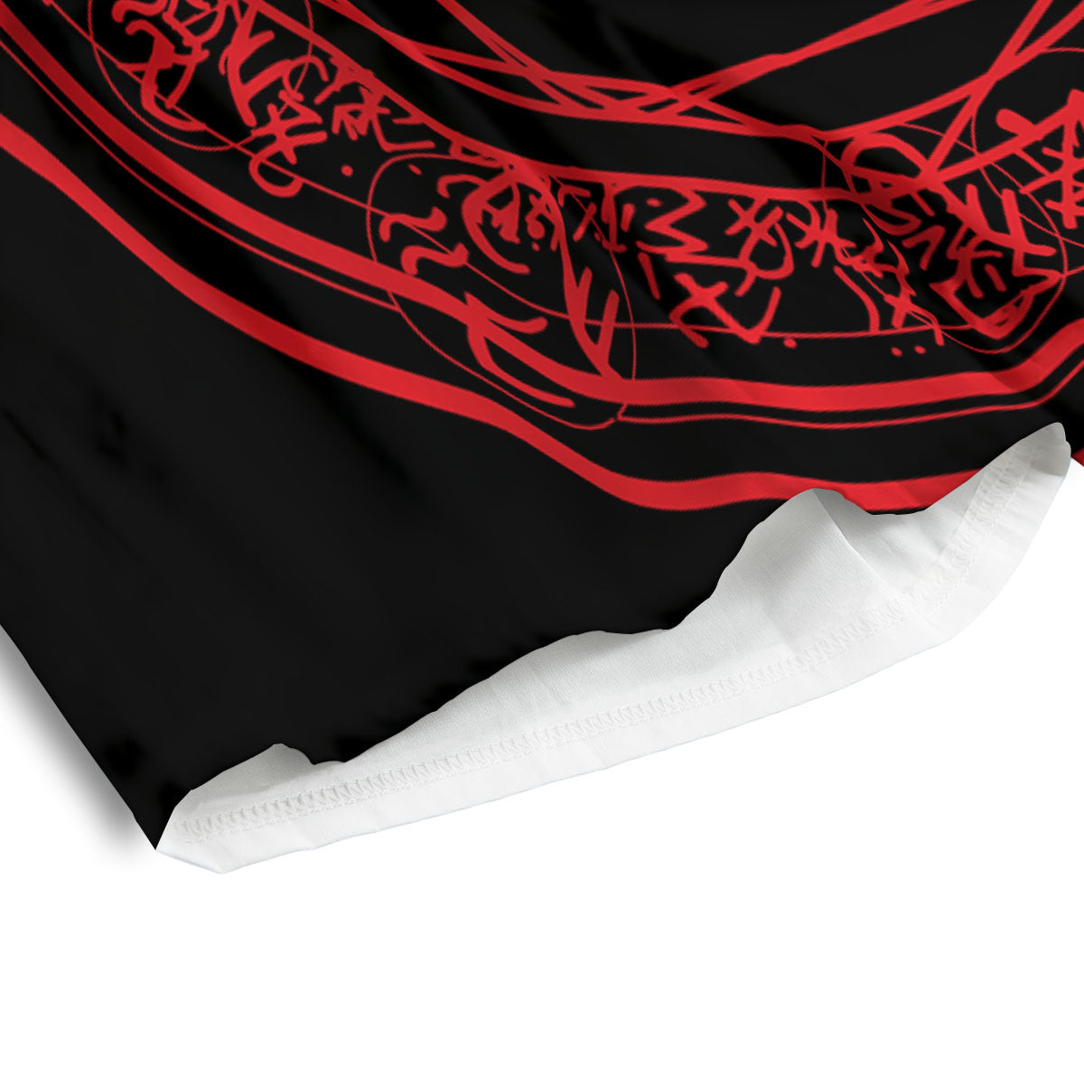 Satanic Pentagram Red And Black Print Men's Athletic Shorts
