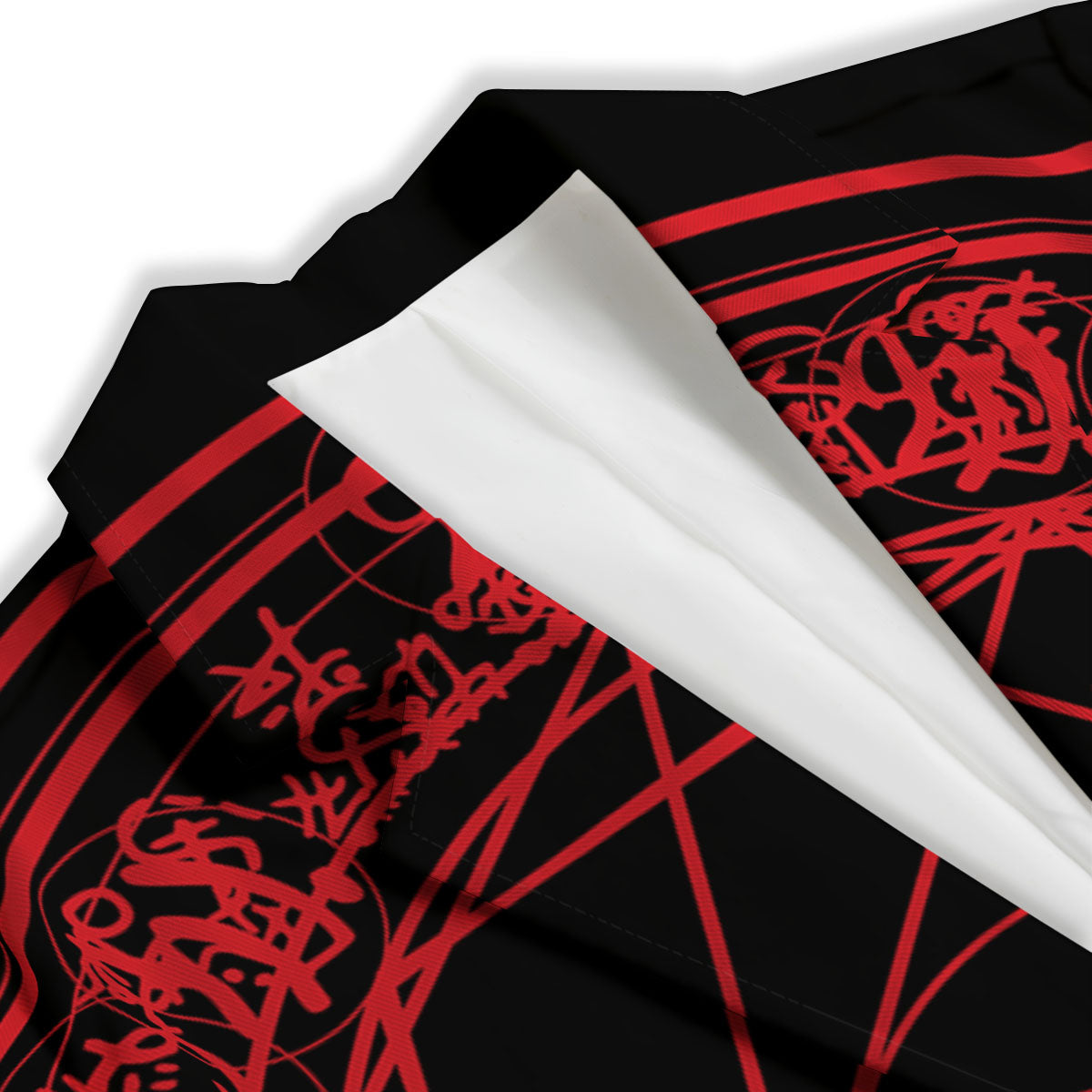 Satanic Pentagram Red And Black Print Women's Blazer-grizzshop