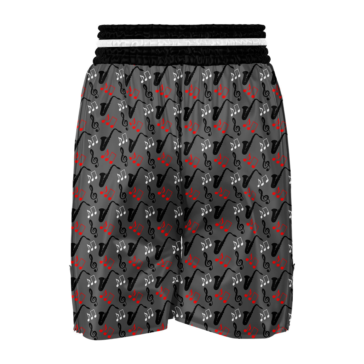 Saxophone Pattern Print Boxing Shorts-grizzshop