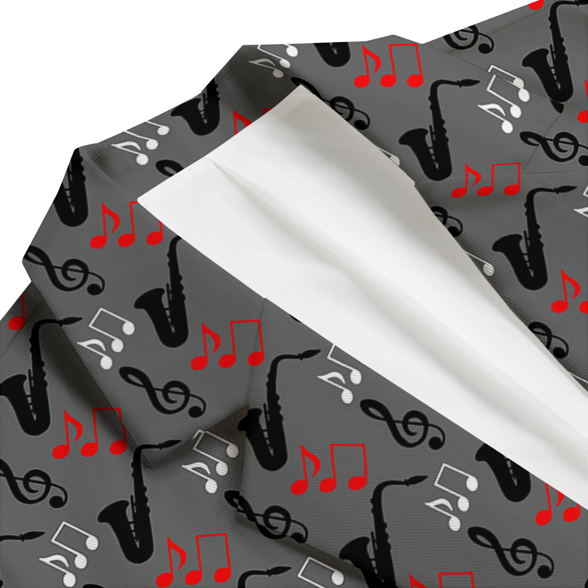 Saxophone Pattern Print Men's Blazer-grizzshop