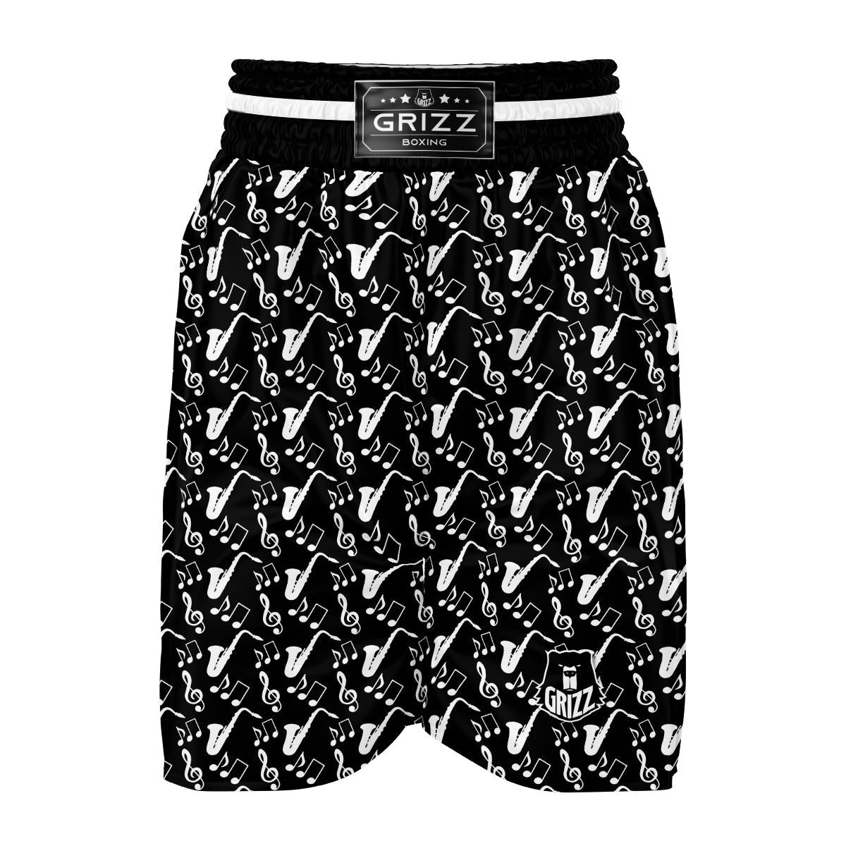 Saxophone Print Pattern Boxing Shorts-grizzshop