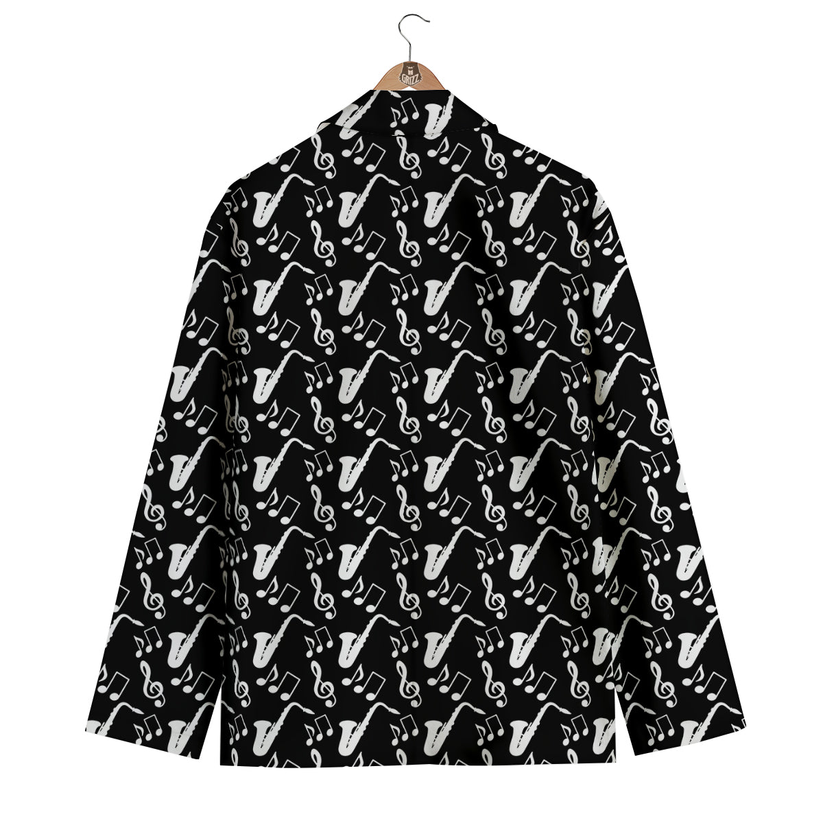 Saxophone Print Pattern Men's Blazer-grizzshop