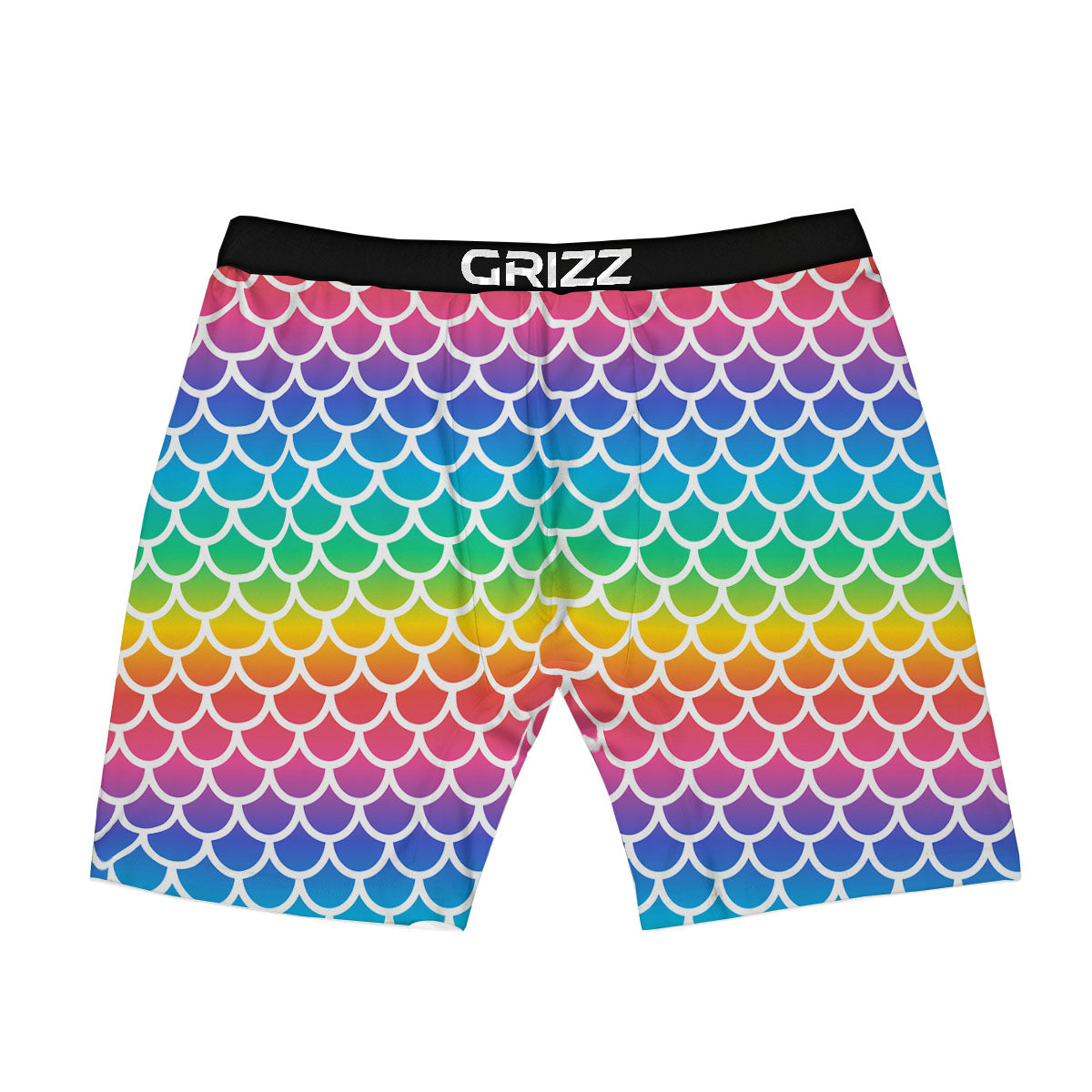 Scale Rainbow Mermaid Print Pattern Boxer Briefs-grizzshop