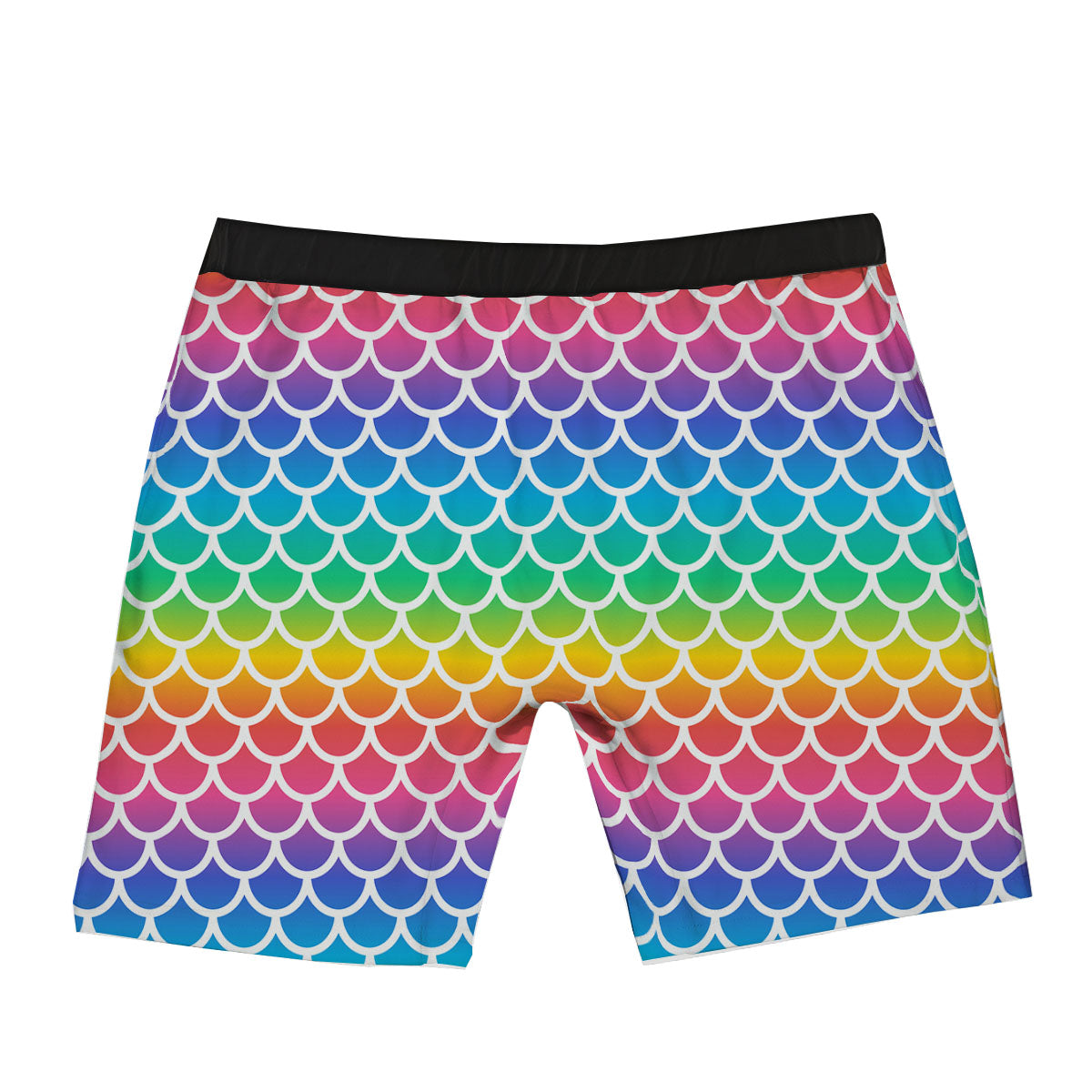 Scale Rainbow Mermaid Print Pattern Boxer Briefs-grizzshop