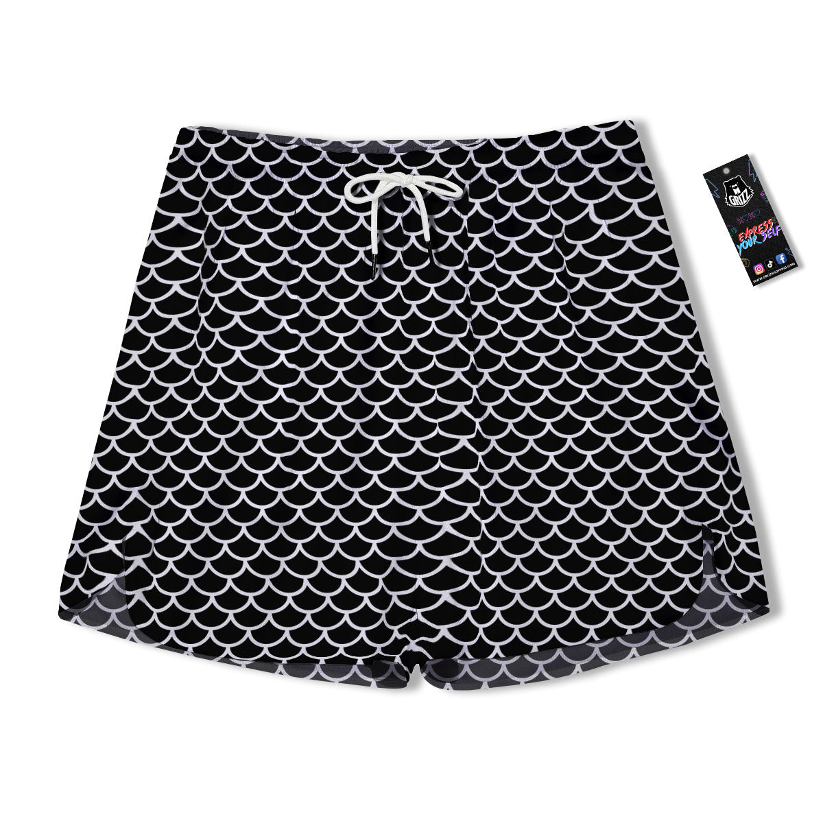 Mermaid Scales Sea Blue Print Pattern Muay Thai Boxing Shorts main image 1
