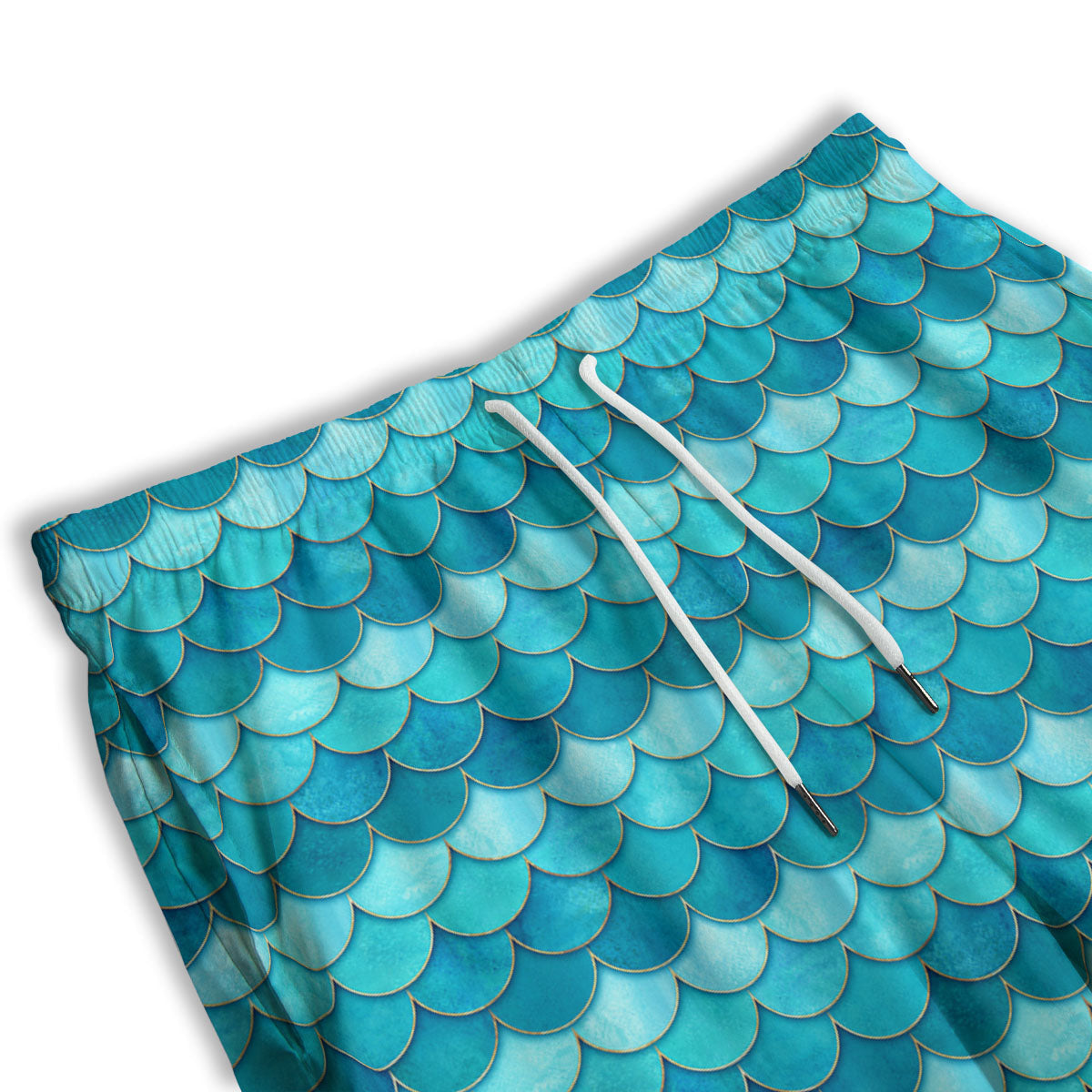 Scales Mermaid Blue Print Pattern Men's Athletic Shorts