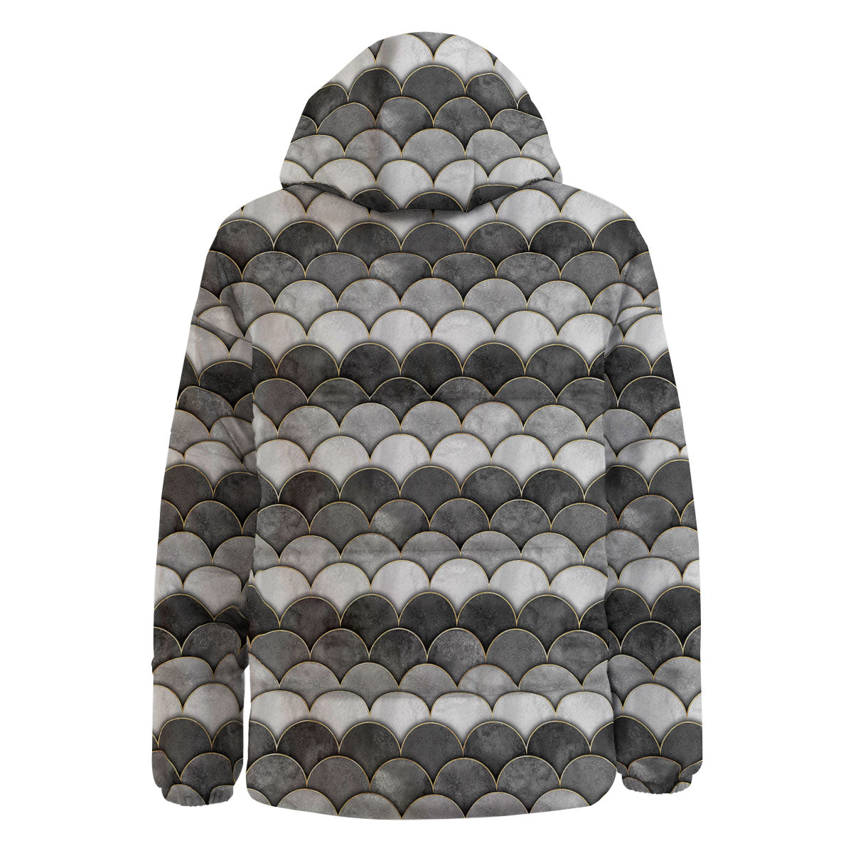 Scales Mermaid Print Pattern Down Jacket-grizzshop