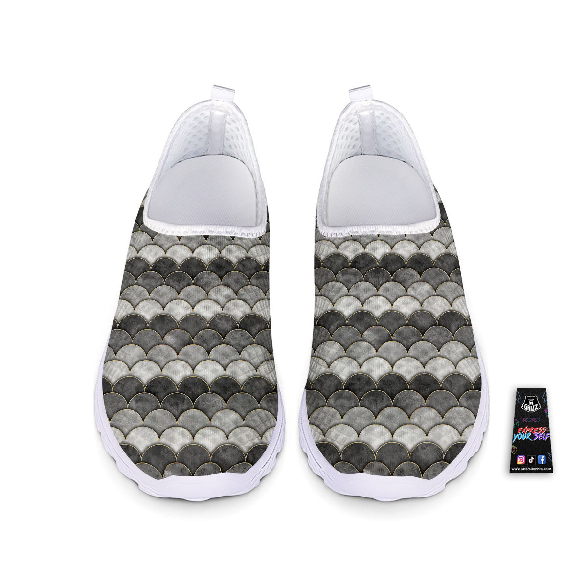 Scales Mermaid Print Pattern Nurse Shoes-grizzshop