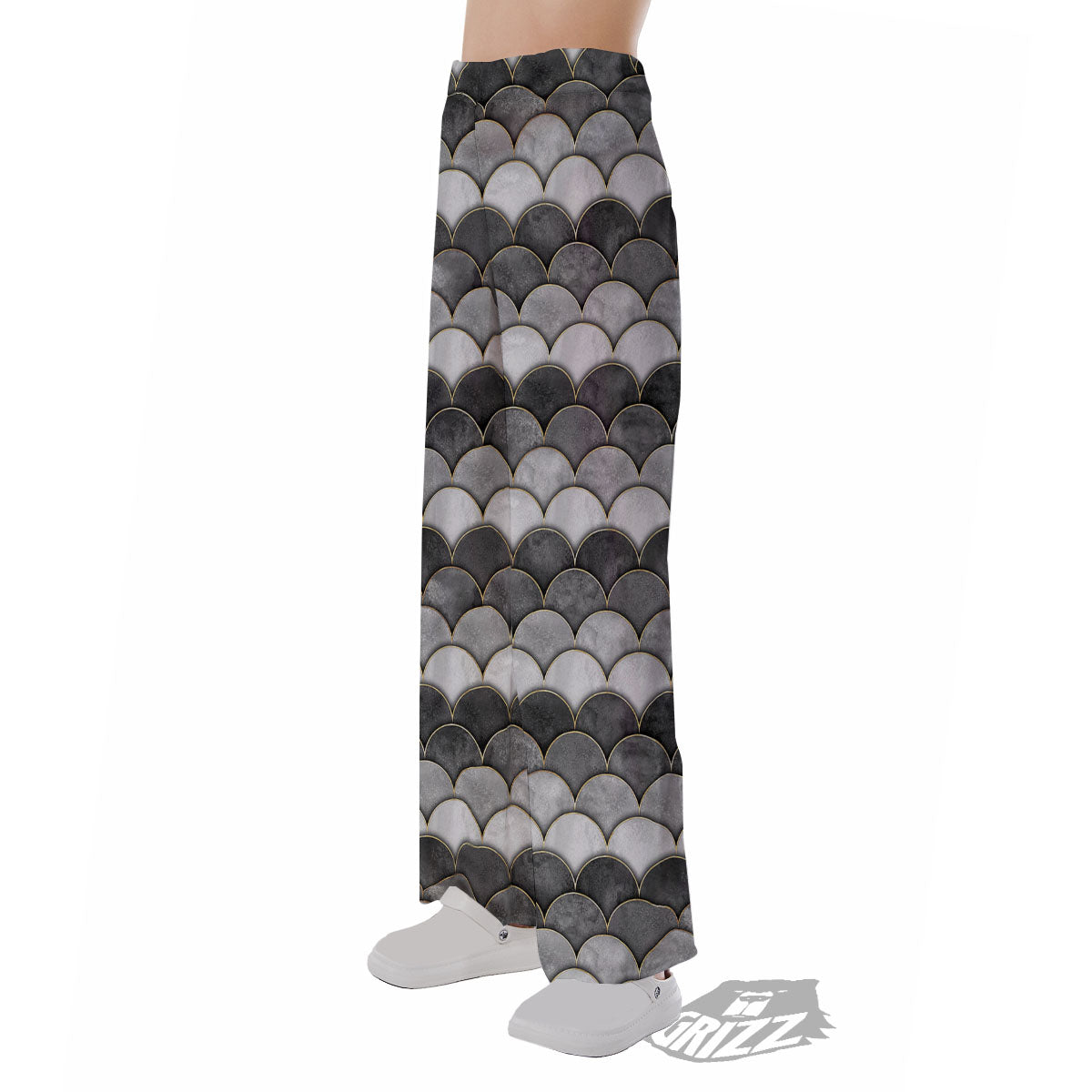 Scales Mermaid Print Pattern Pajama Pants-grizzshop