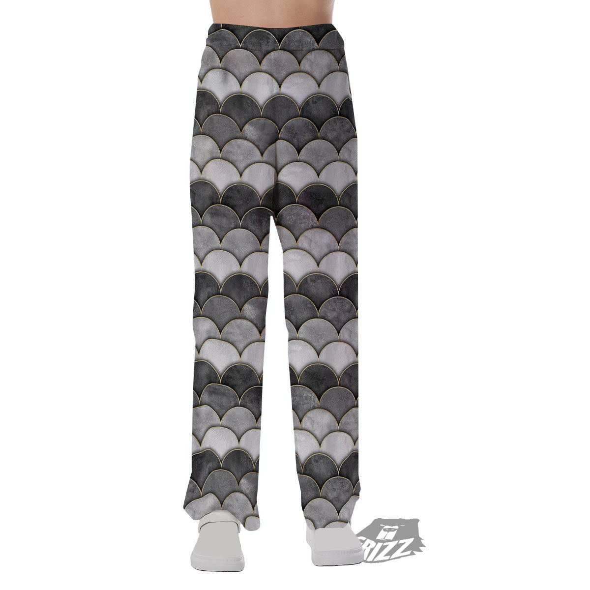 Scales Mermaid Print Pattern Pajama Pants-grizzshop