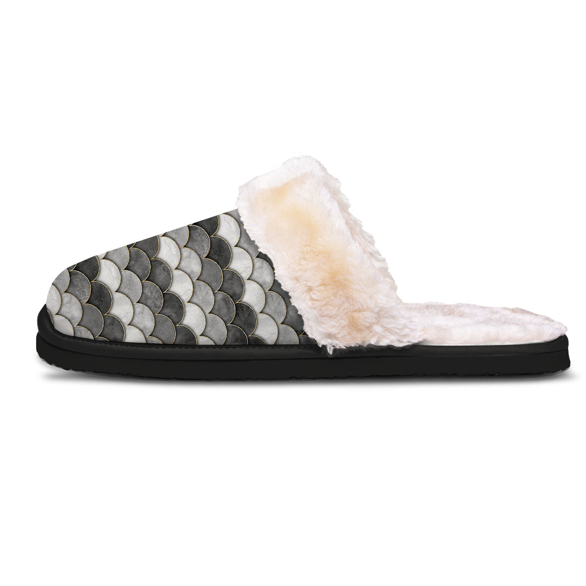 Scales Mermaid Print Pattern Slippers-grizzshop