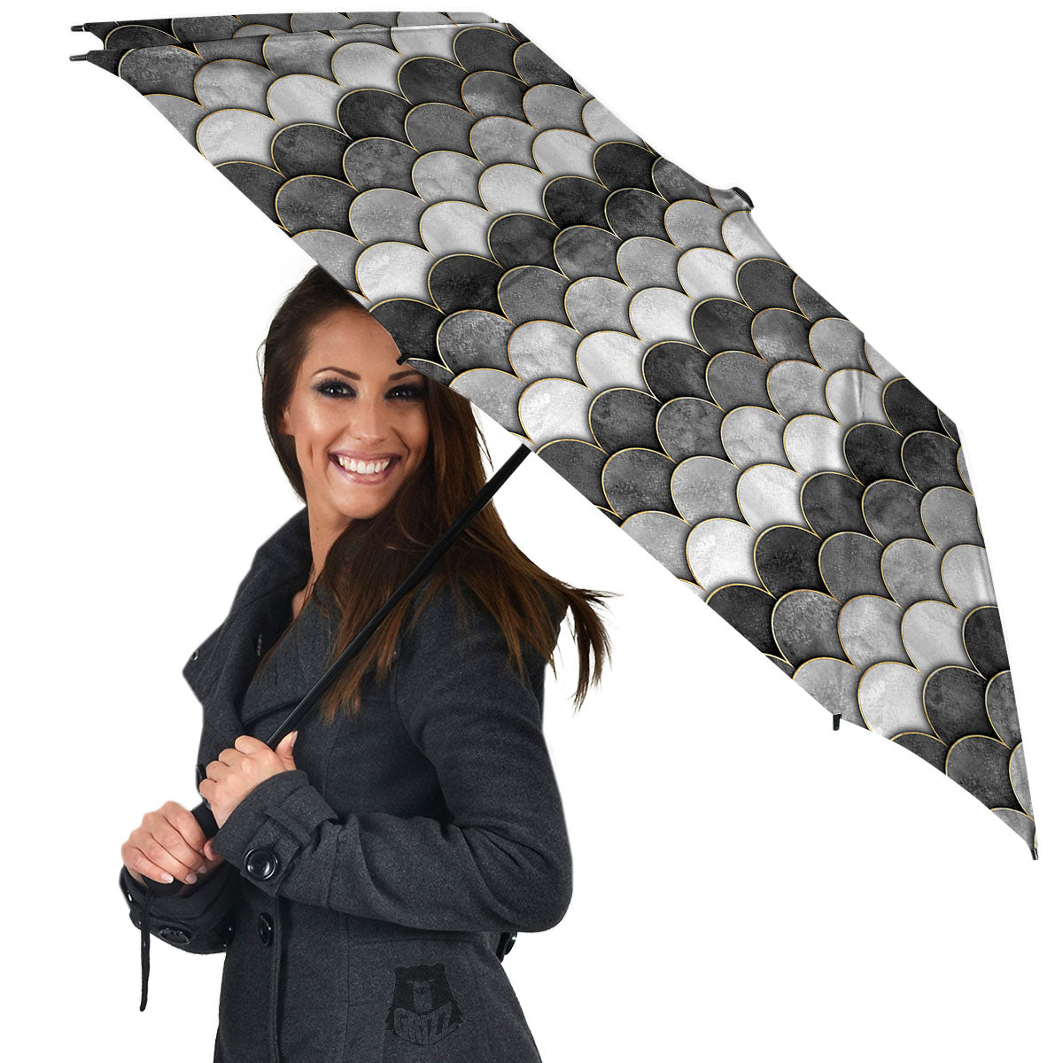 Scales Mermaid Print Pattern Umbrella-grizzshop