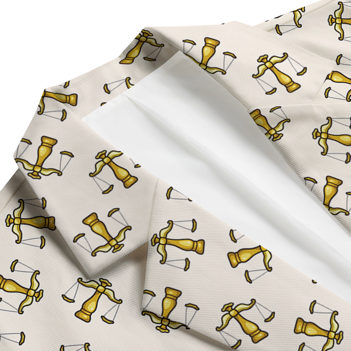 Scales Of Justice Lawyer Print Pattern Men's Blazer-grizzshop