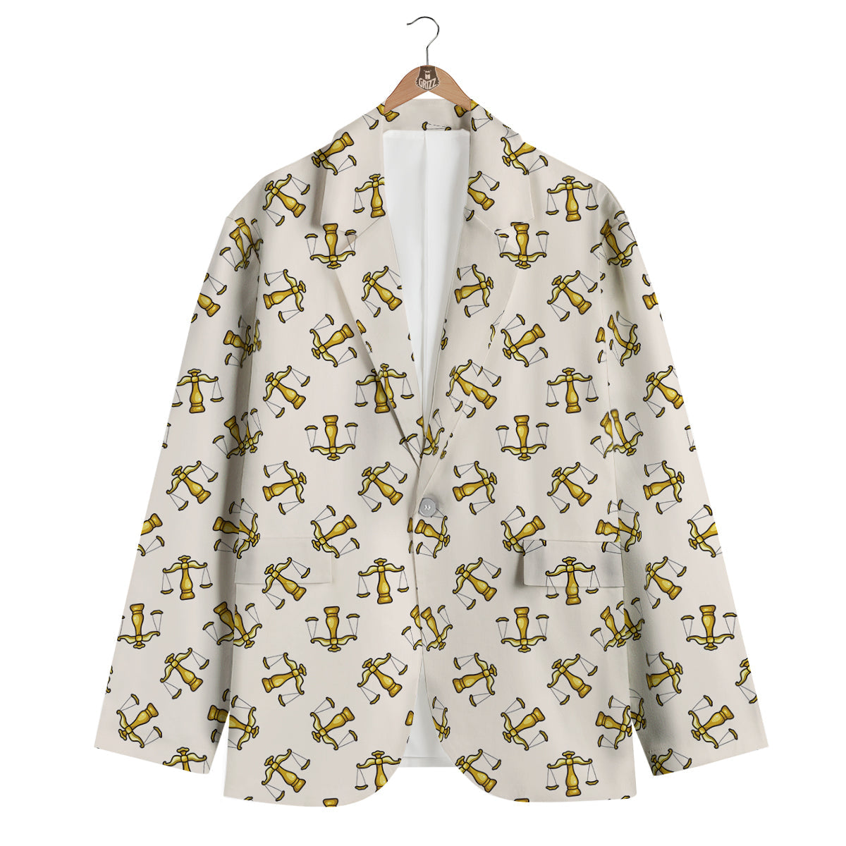 Scales Of Justice Lawyer Print Pattern Men's Blazer-grizzshop