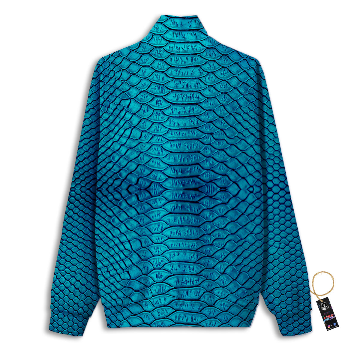 Scales Turquoise Snake Print Pattern Track Jacket-grizzshop